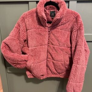 Wild Fable Pink faux fur jacket size S